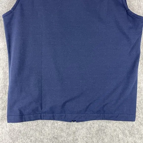 Holderness & Bourne Perry Vest Mens Medium Blue Herringbone Insulated Logo Golf
